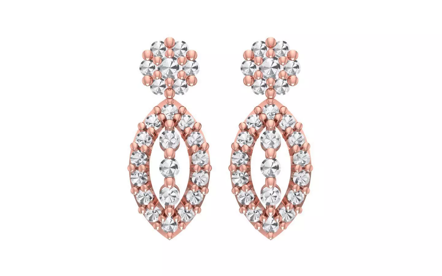 Women Drop  Earrings 3dm STL OBJ FBX Renders Details 3D print model_0