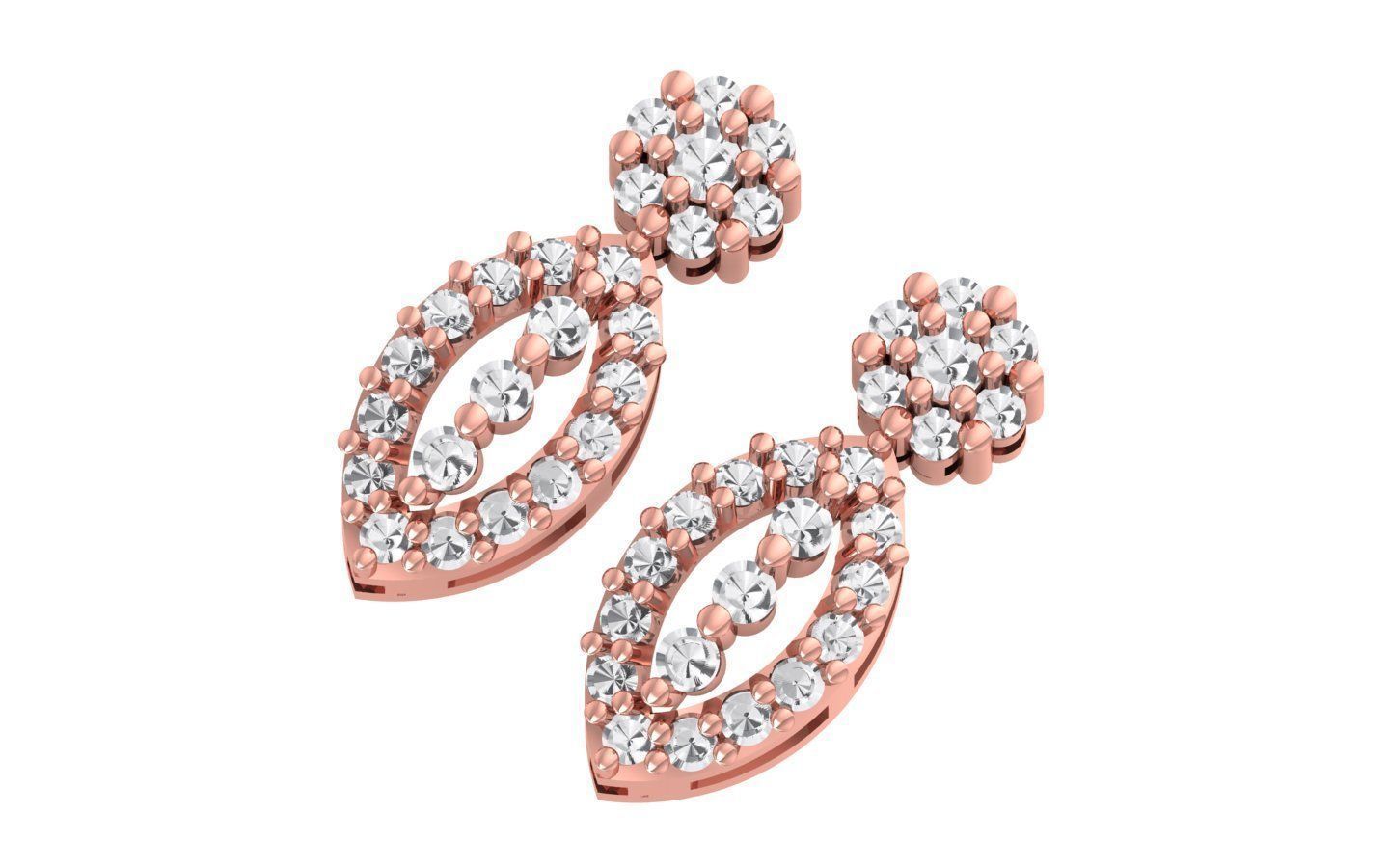 Women Drop  Earrings 3dm STL OBJ FBX Renders Details 3D print model_1