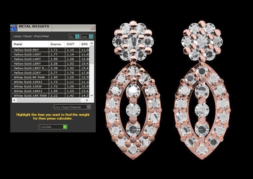 Women Drop  Earrings 3dm STL OBJ FBX Renders Details 3D print model_4