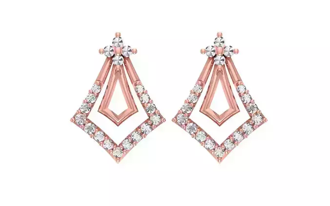 Women Drop  Earrings 3dm STL OBJ FBX Renders Details