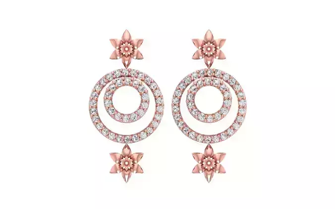 Women Drop  Earrings 3dm STL OBJ FBX Renders Details