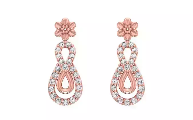 Women Drop  Earrings 3dm STL OBJ FBX Renders Details
