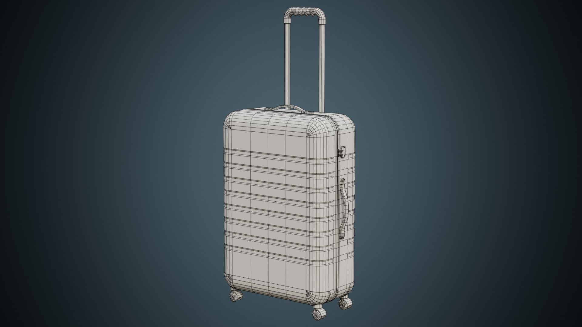 Rolling Suitcase 1B Low-poly 3D model_8