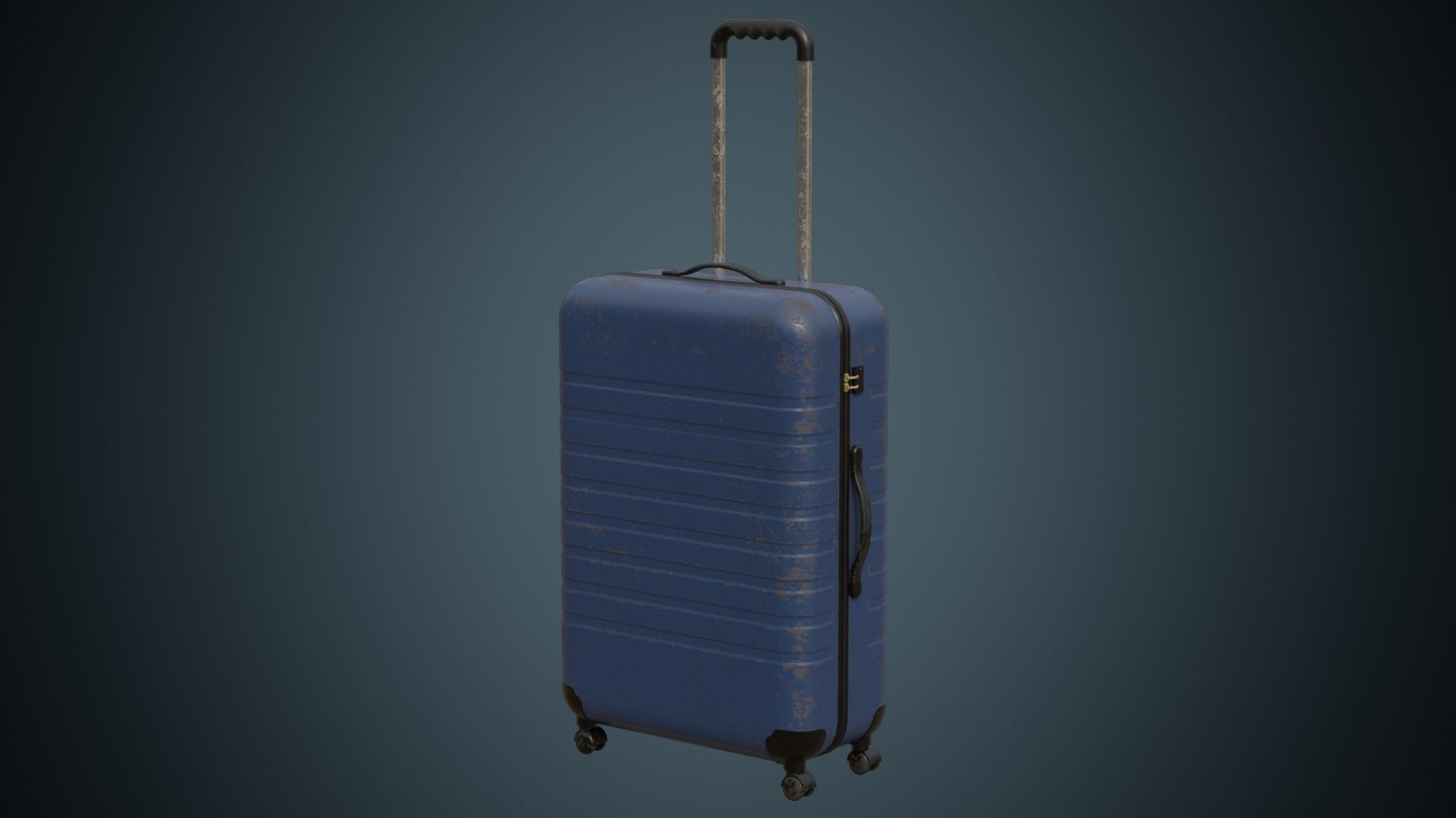 Rolling Suitcase 1B Low-poly 3D model_3