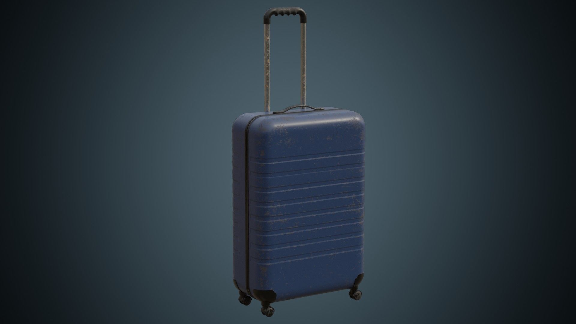Rolling Suitcase 1B Low-poly 3D model_4