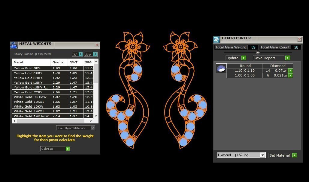 Women Drop  Earrings 3dm STL OBJ FBX Renders Details 3D print model_4