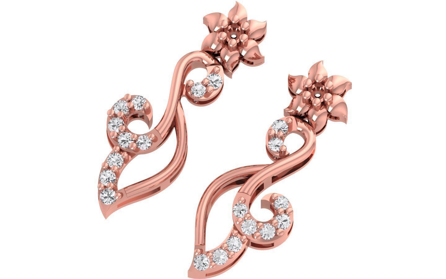 Women Drop  Earrings 3dm STL OBJ FBX Renders Details 3D print model_1