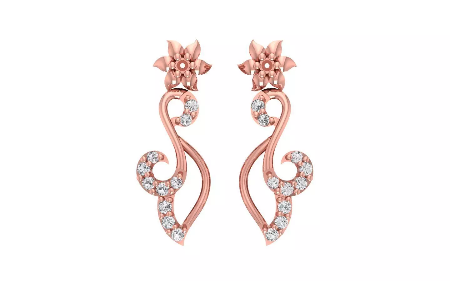 Women Drop  Earrings 3dm STL OBJ FBX Renders Details 3D print model_0