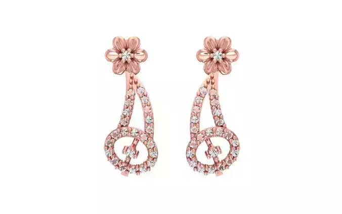 Women  Drop Earrings 3dm STL OBJ FBX Renders Details 3D print model