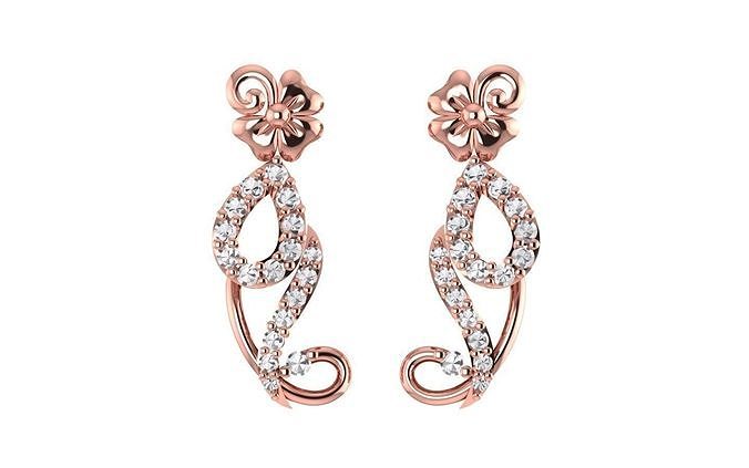 Women Drop Earrings 3dm STL OBJ FBX Renders Details 3D print model