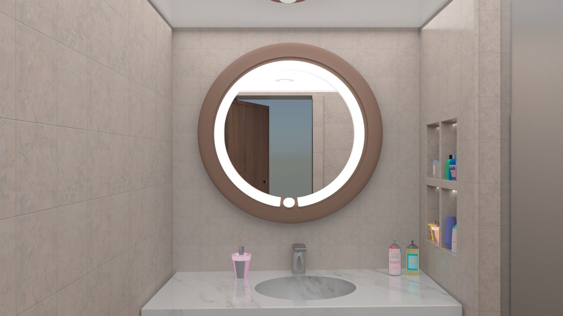 washroom modern bathroom in space Low-poly 3D model_1