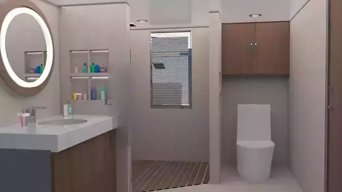 washroom modern bathroom in space