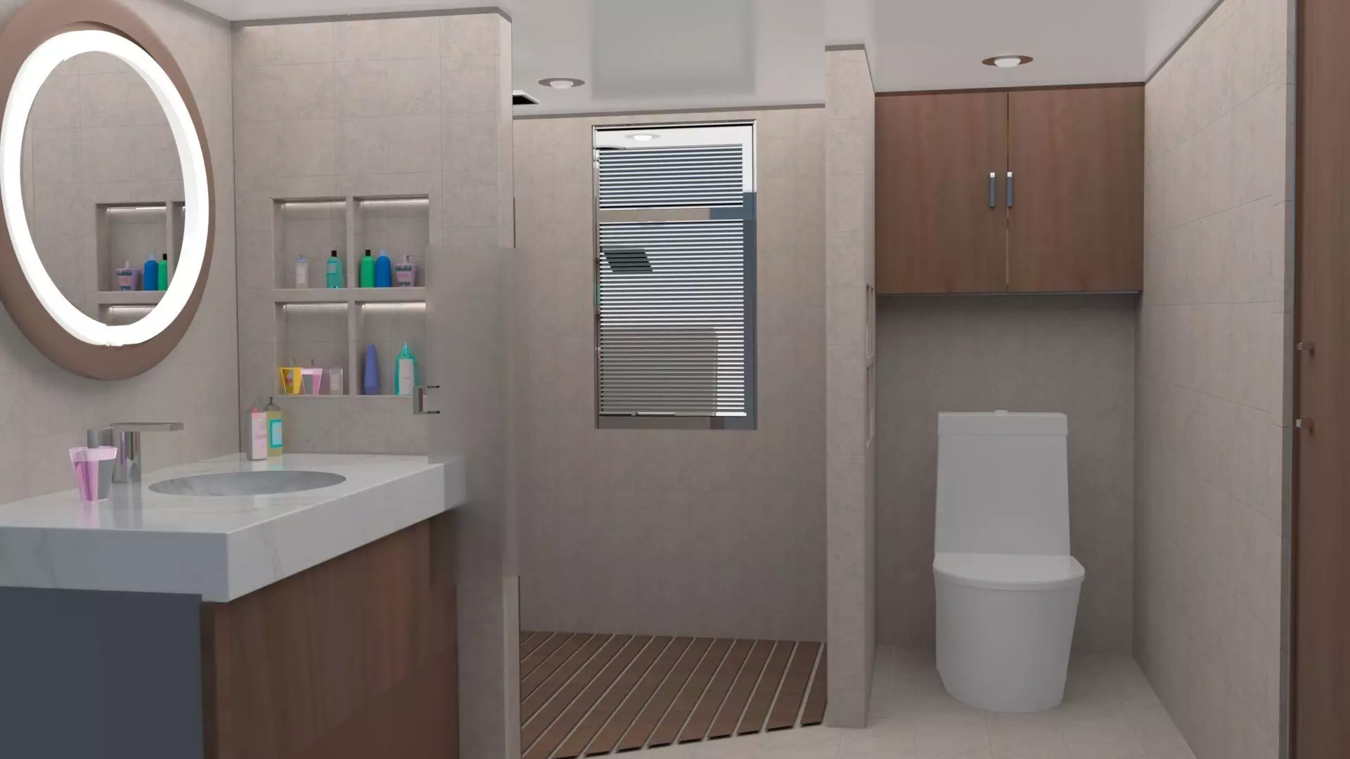 washroom modern bathroom in space Low-poly 3D model_0