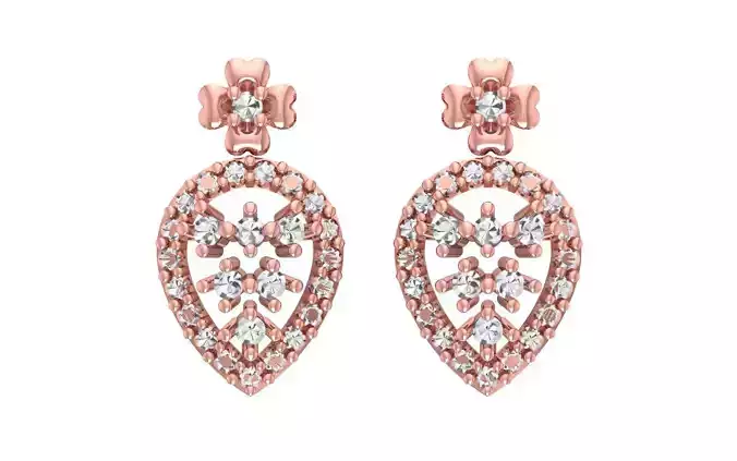 Women Drop Earrings 3dm STL OBJ FBX Renders Details