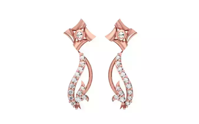 Women Drop Earrings 3dm STL OBJ FBX Renders Details