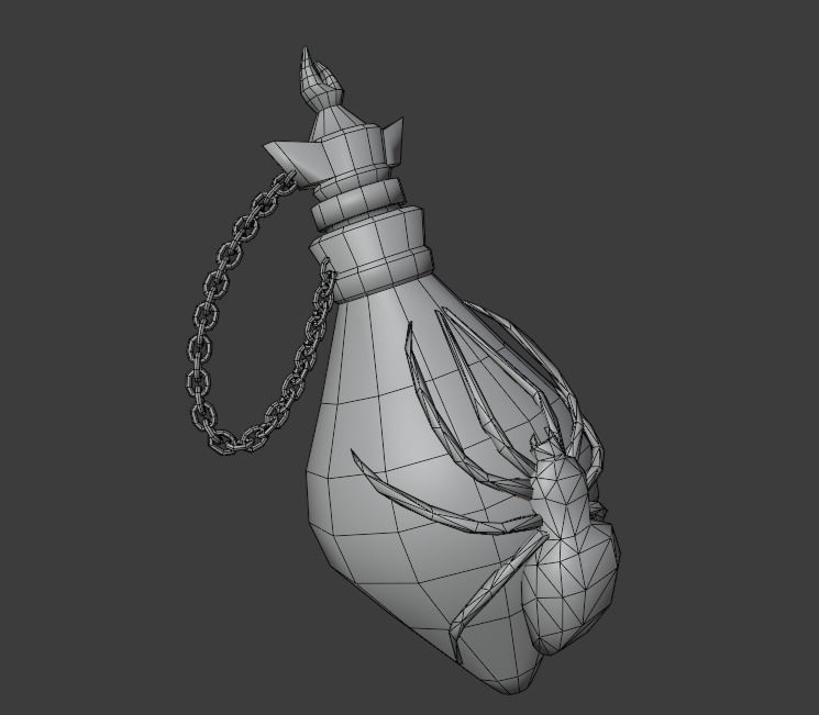 Spider Venom Poison Bottle Free low-poly 3D model_7