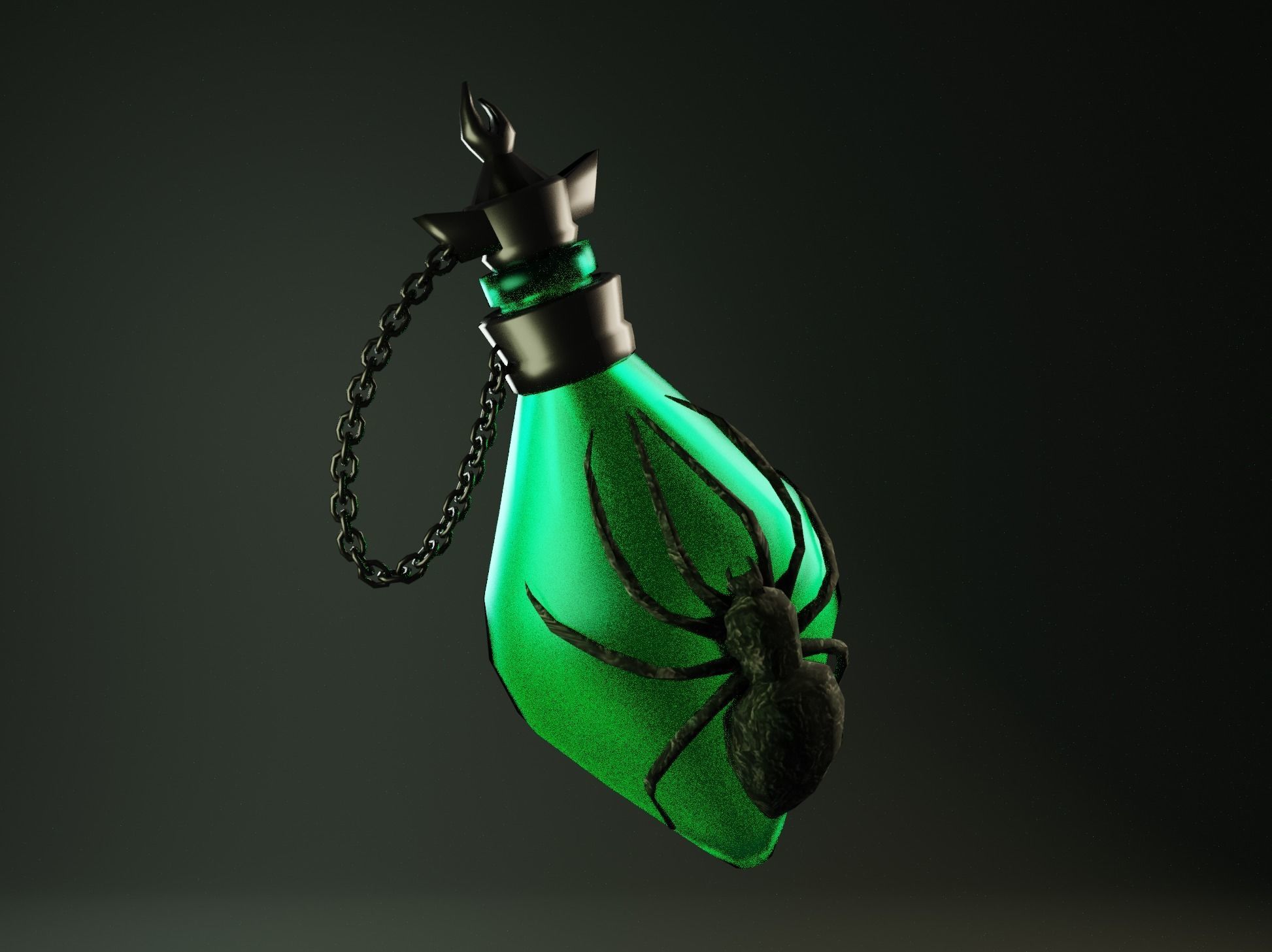 Spider Venom Poison Bottle Free low-poly 3D model_2