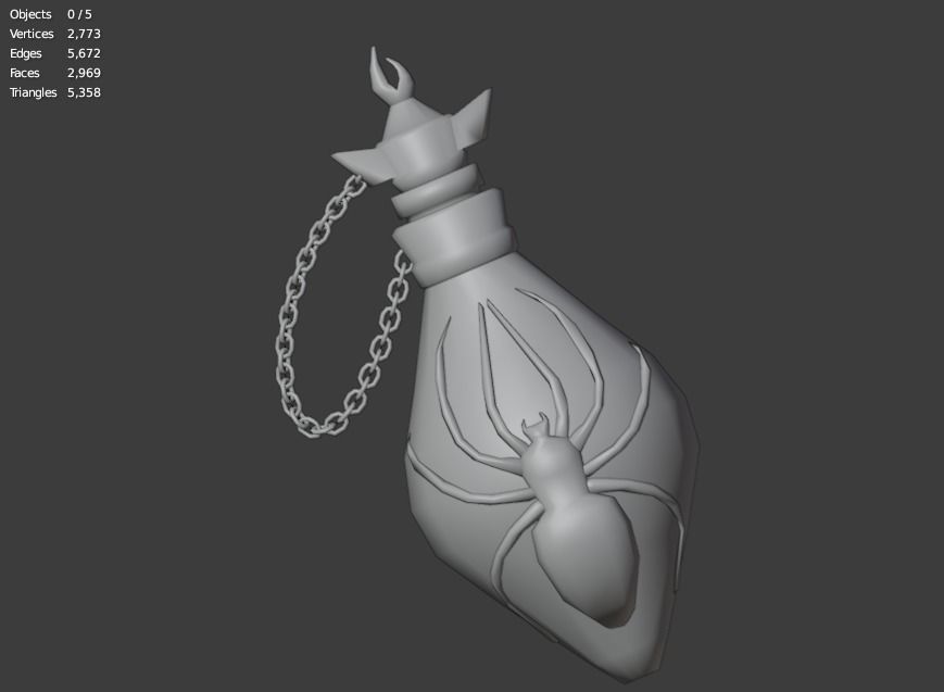 Spider Venom Poison Bottle Free low-poly 3D model_6