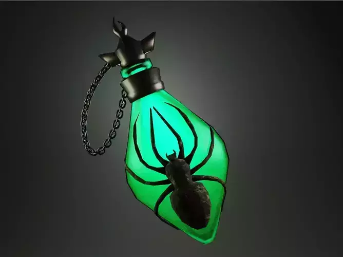 Spider Venom Poison Bottle Free low-poly 3D model