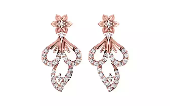 Women Drop Earrings 3dm STL OBJ FBX Renders Details