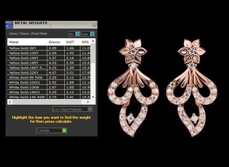 Women Drop Earrings 3dm STL OBJ FBX Renders Details 3D print model_4
