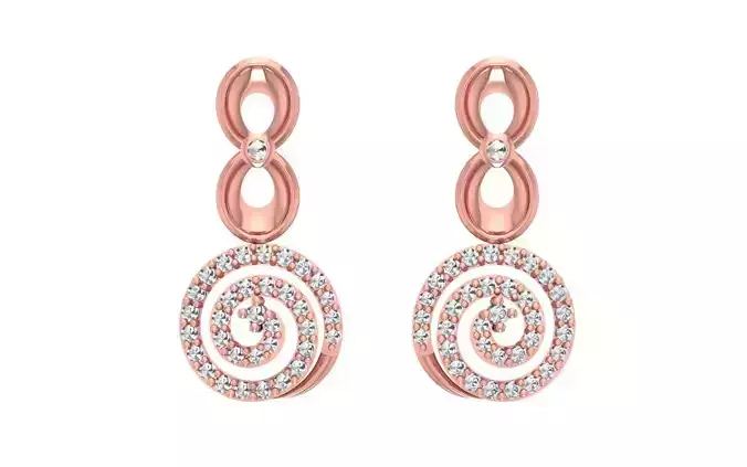 Women Drop  Earrings 3dm STL OBJ FBX Renders Details 3D print model