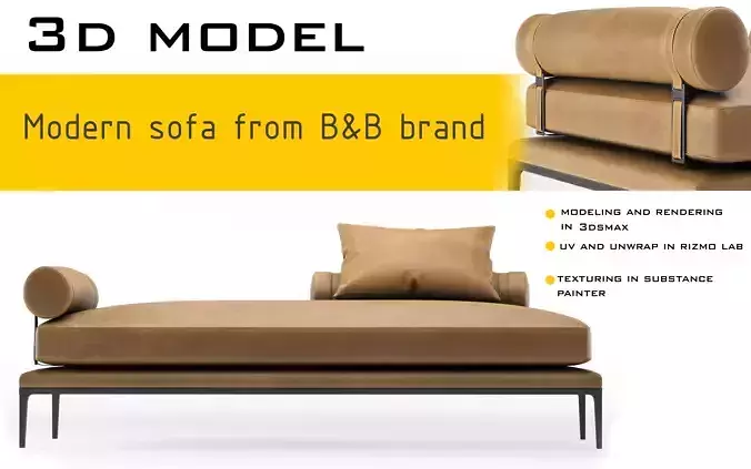 b and b modern sofa 3D model