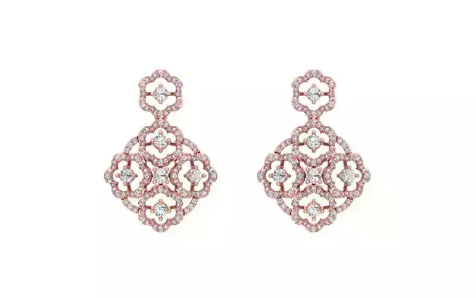 Women Drop  Earrings 3dm STL OBJ FBX Renders Details 3D print model