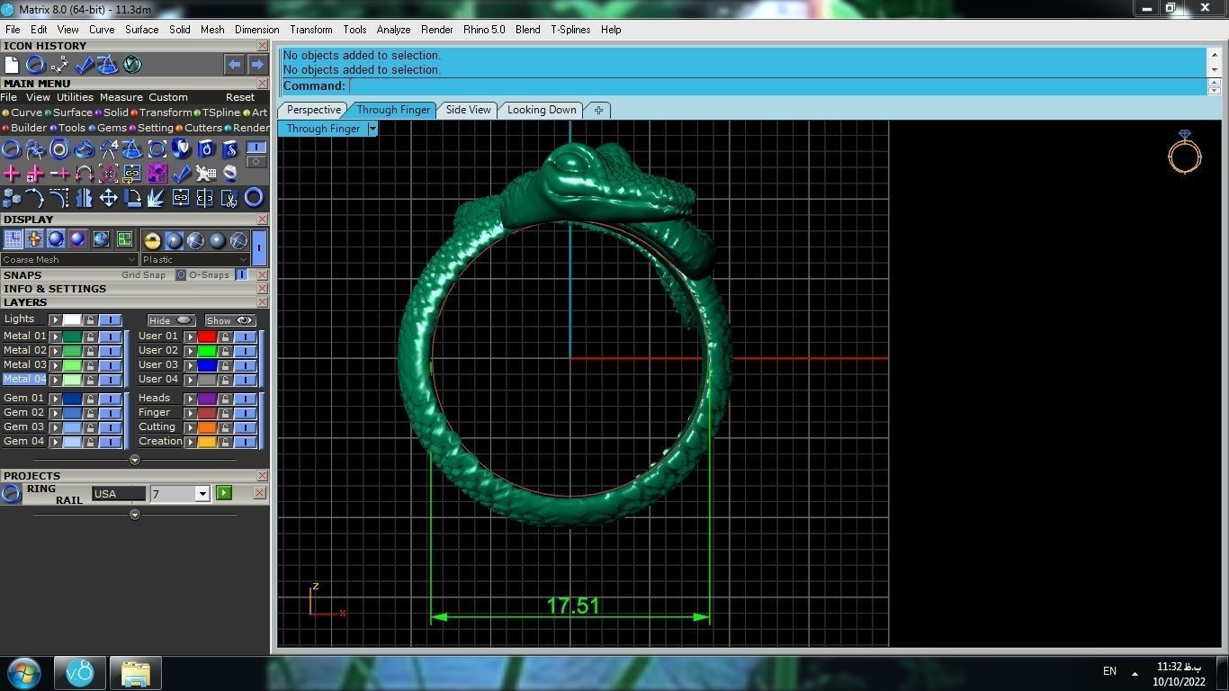 Snake ring 3D print model_2