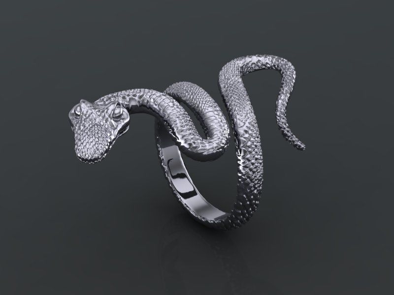 Snake ring 3D print model_4