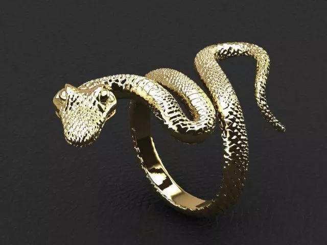 Snake ring 3D print model_0