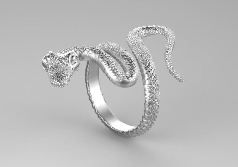 Snake ring 3D print model_1