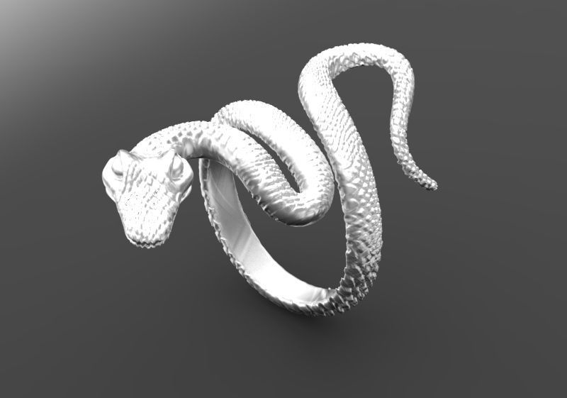 Snake ring 3D print model_5