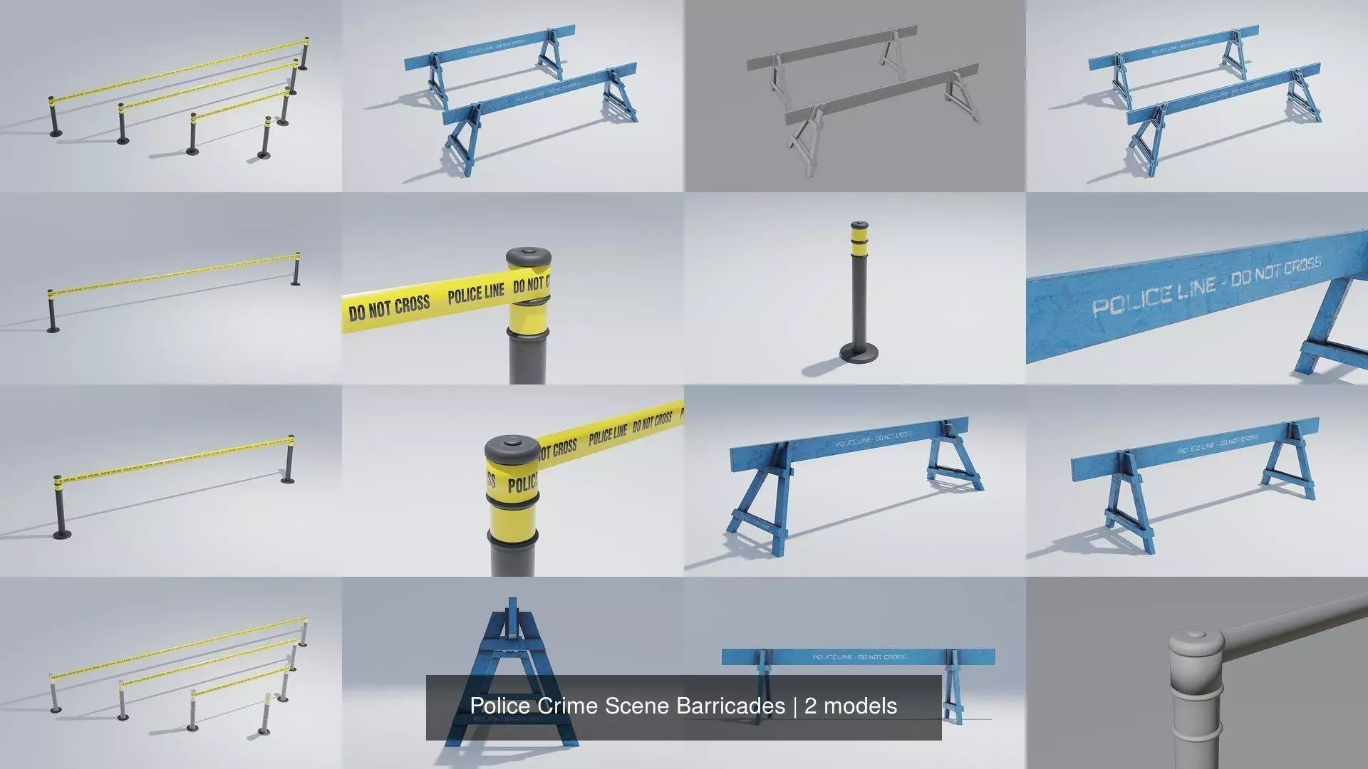 Police Crime Scene Barricades 3D Model Collection_0