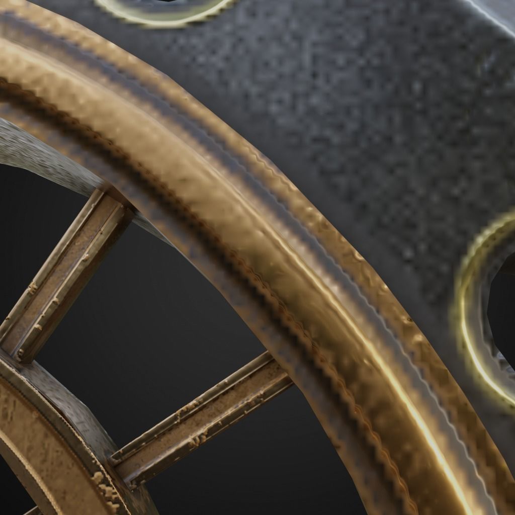 Fantasy battle axe Low-poly 3D model_6