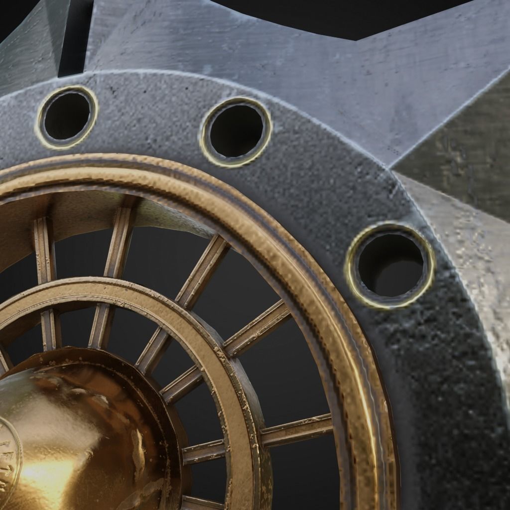 Fantasy battle axe Low-poly 3D model_7