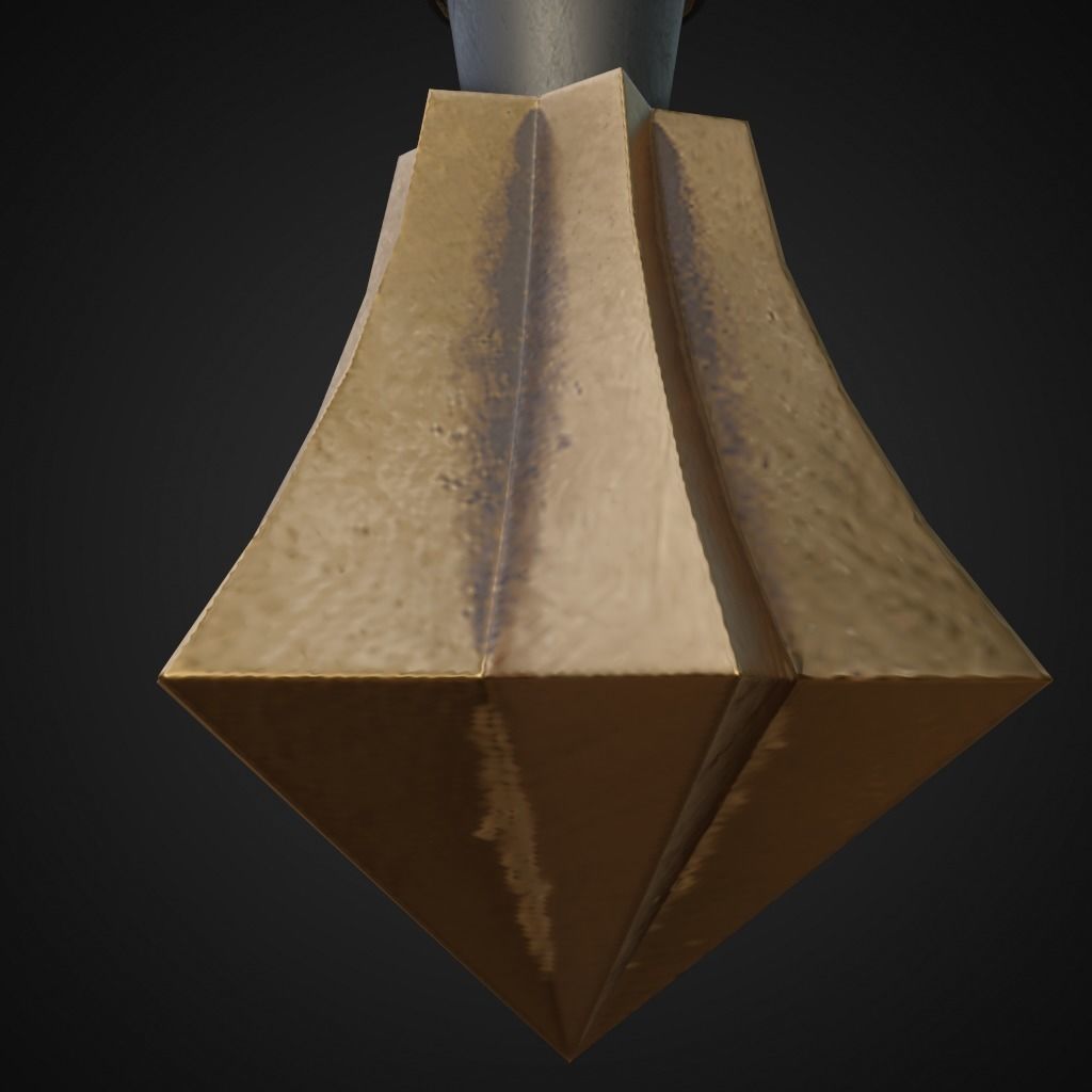 Fantasy battle axe Low-poly 3D model_16