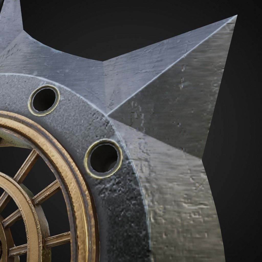 Fantasy battle axe Low-poly 3D model_5