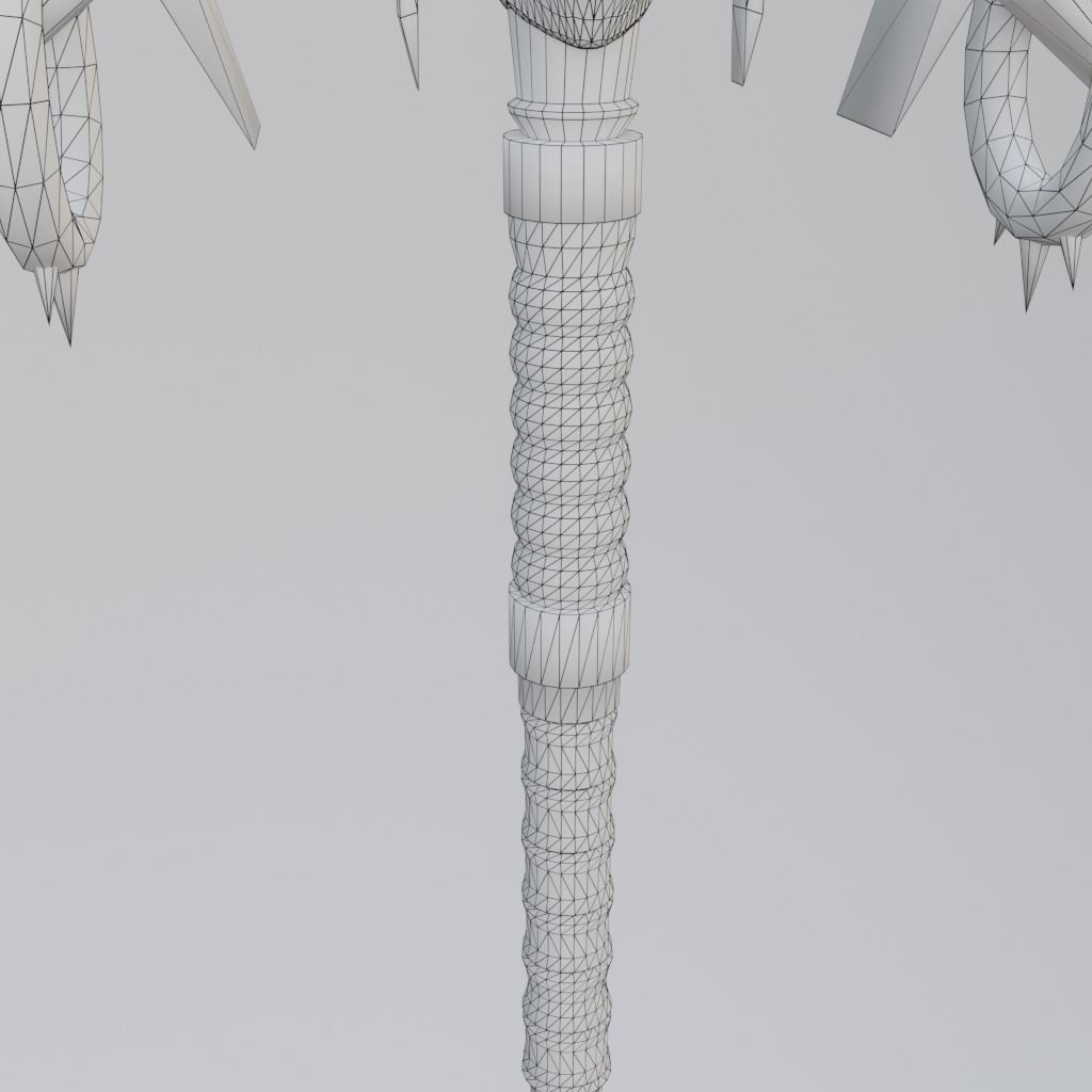 Fantasy battle axe Low-poly 3D model_31