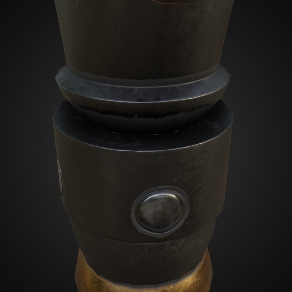 Fantasy battle axe Low-poly 3D model_10