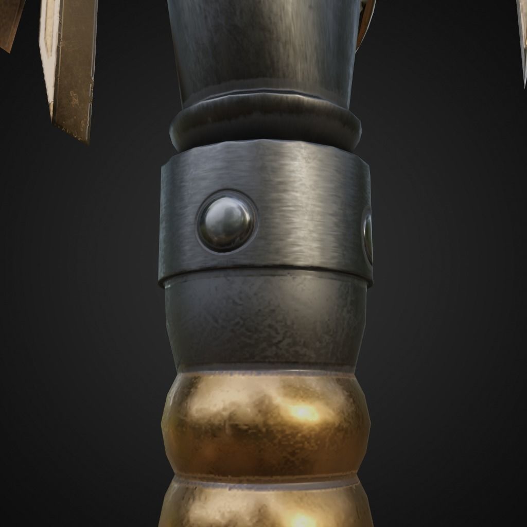 Fantasy battle axe Low-poly 3D model_18