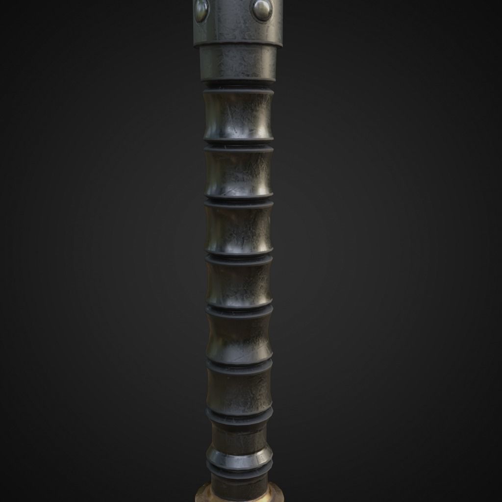 Fantasy battle axe Low-poly 3D model_12