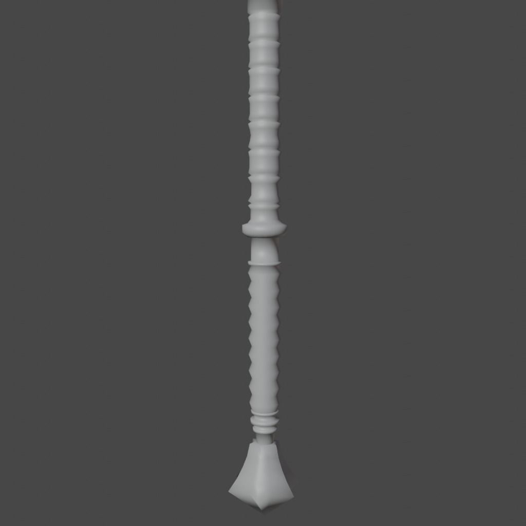 Fantasy battle axe Low-poly 3D model_20
