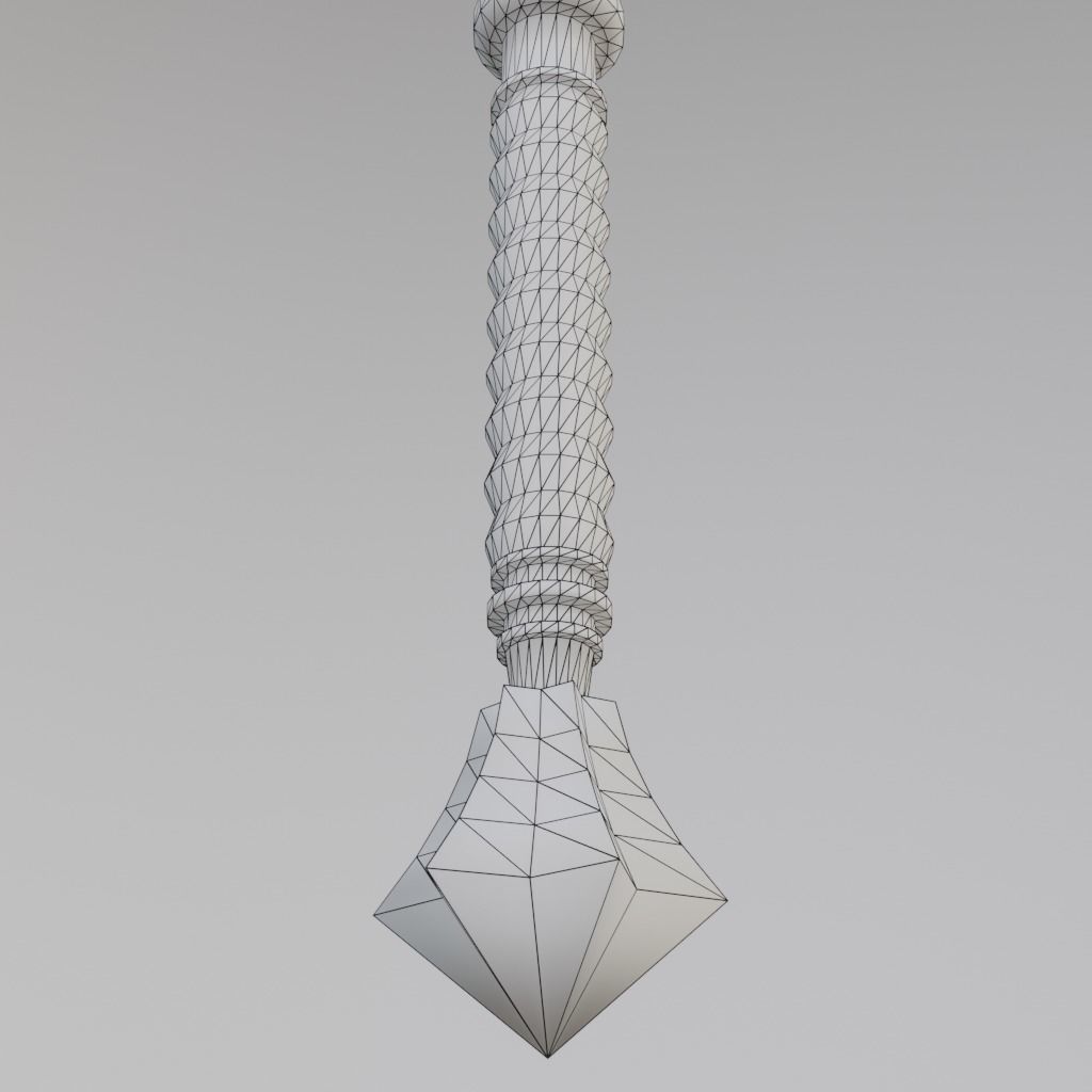 Fantasy battle axe Low-poly 3D model_29