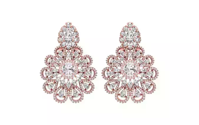 Women Drop  Earrings 3dm STL OBJ FBX Renders Details 3D print model