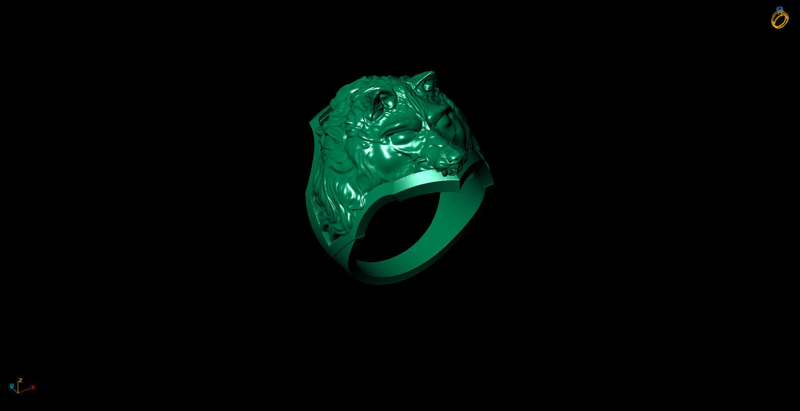wolf ring 3D model_1