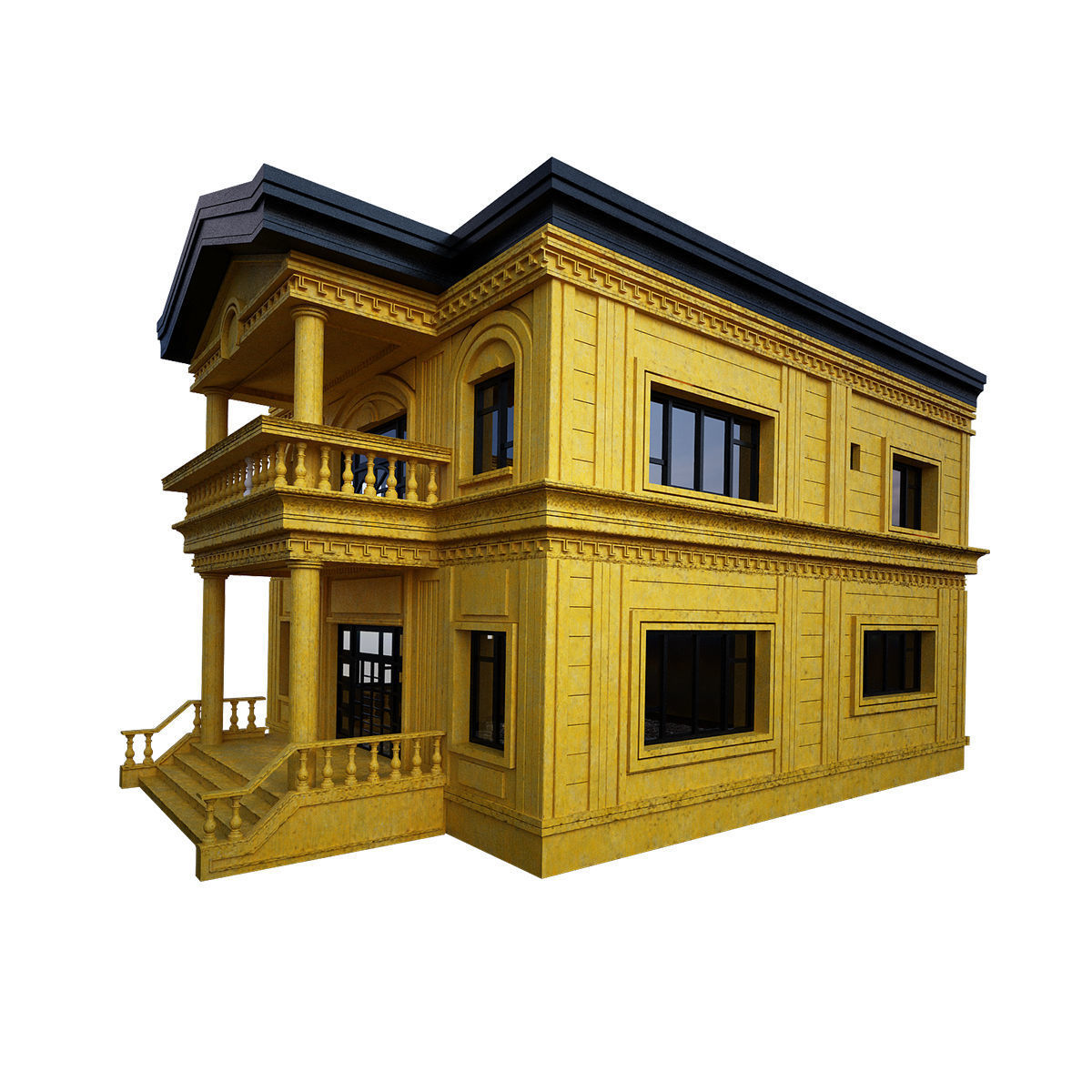 classic whit plaster 3D model_2