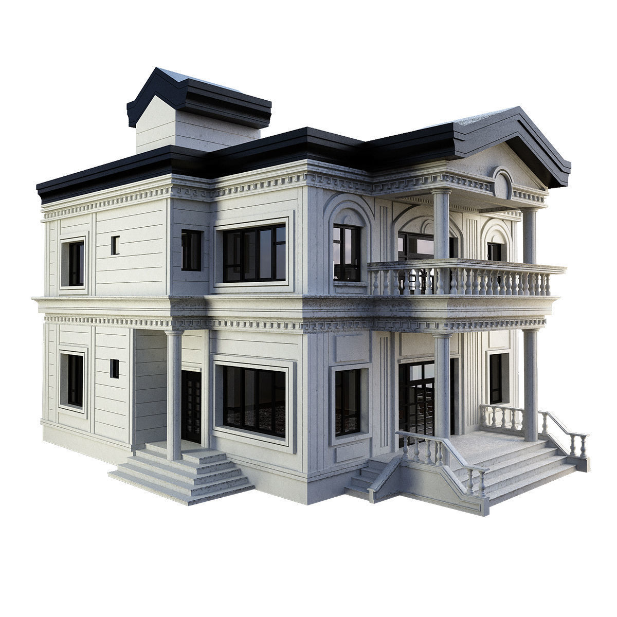 classic whit plaster 3D model_1