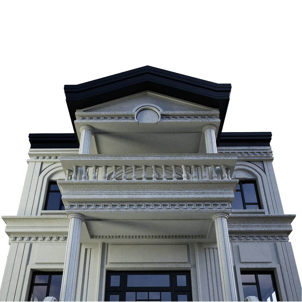 classic whit plaster 3D model_5