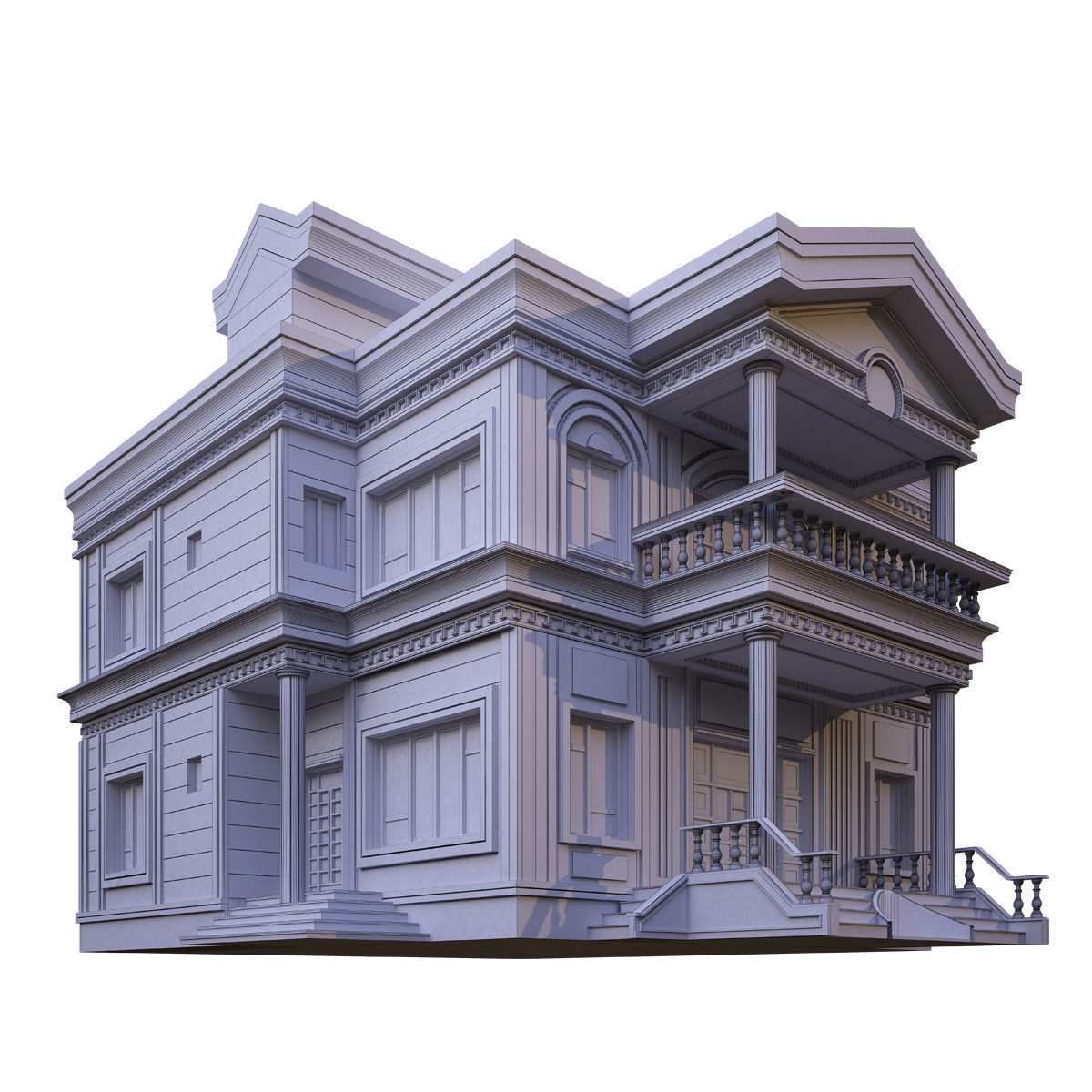 classic whit plaster 3D model_6